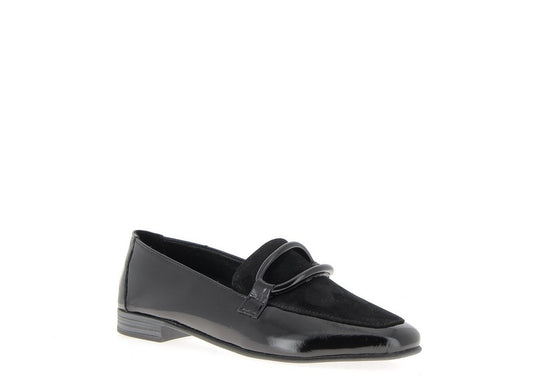 Mocassins ESPARROS Cuir et velours Noir COCO ABRICOT