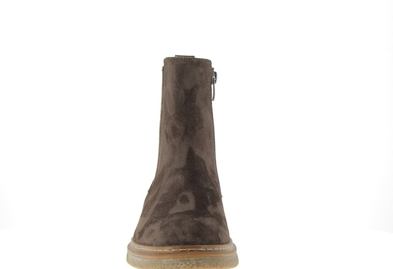 Bottines Saivres velours chocolat Coco Abricot