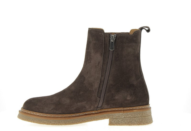 Bottines Saivres velours chocolat Coco Abricot