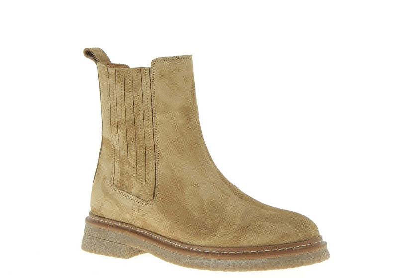 Bottines Saivres velours Tabac Coco Abricot