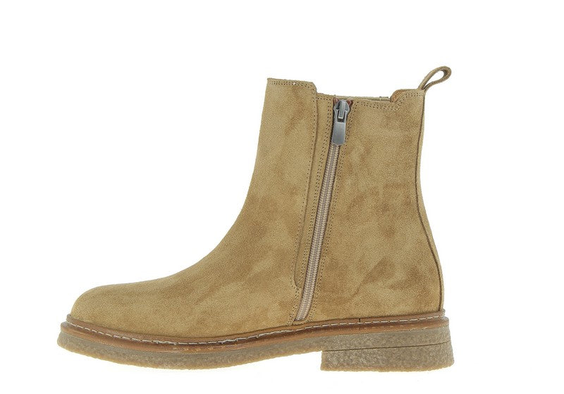 Bottines Saivres velours Tabac Coco Abricot