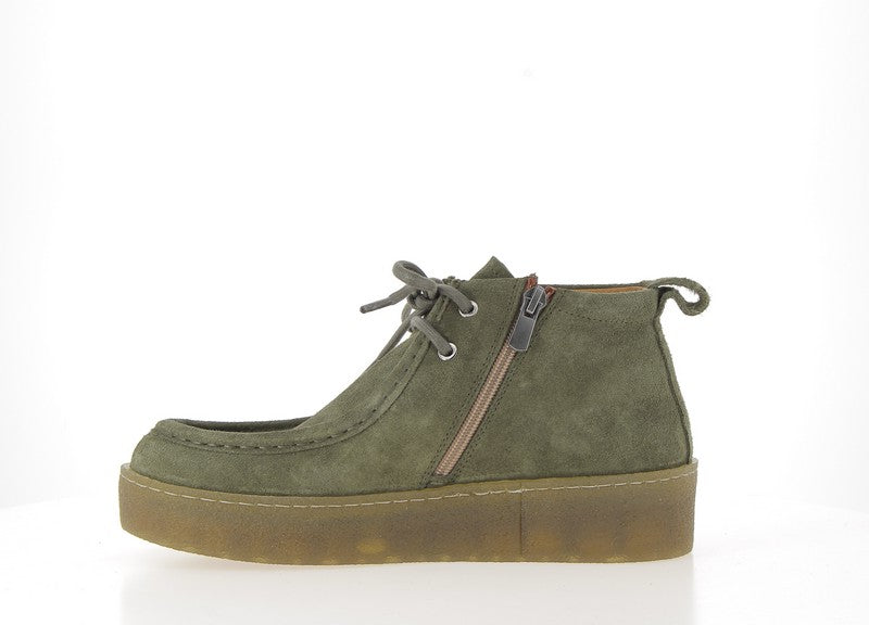 Chaussures à lacet mid Salice velours Kaki Coco Abricot