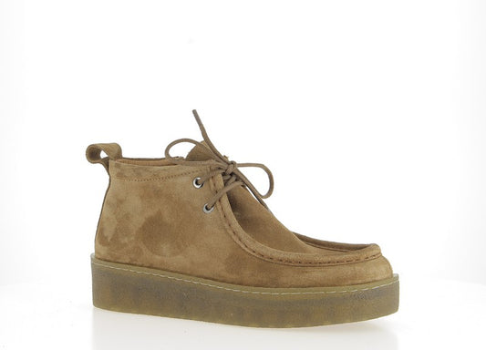 Chaussures à lacet mid Salice velours tabac Coco Abricot