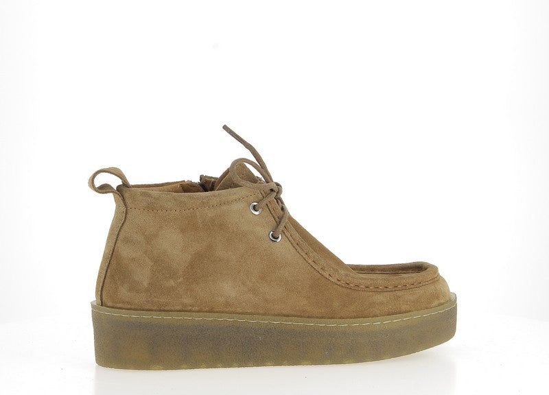 Chaussures à lacet mid Salice velours tabac Coco Abricot