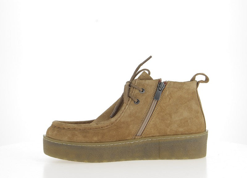 Chaussures à lacet mid Salice velours tabac Coco Abricot